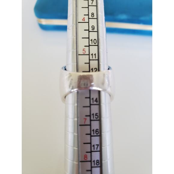 Vintage CFJ Designer Sterling Silver Onyx Ring - Picture 8 of 9